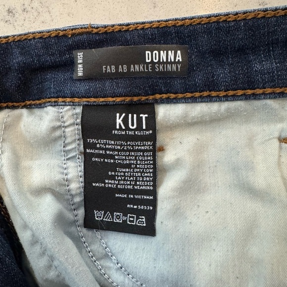 KUT from the Kloth Donna Fab Ab High Waist Ankle Skinny Jeans Size 2 - Picture 5 of 14